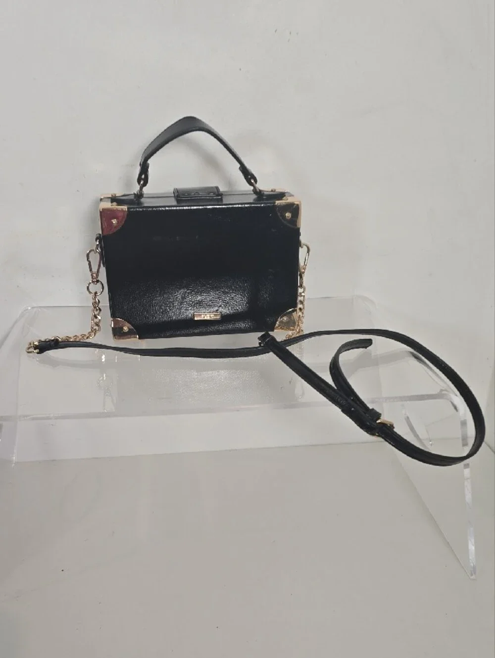 ALDO Embellished Black Floral Jeweled Box Bag - Picture 2 of 7